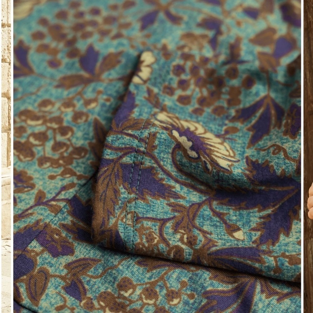 Peruvian Connection Tuscan Floral Dress Bluestone Maxi Small Boho Cottagecore - Picture 12 of 12